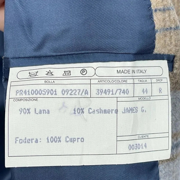 Gianluca Isaia Sport Coat, Cashmere + Wool plaid size 44R - Picture 14 of 16